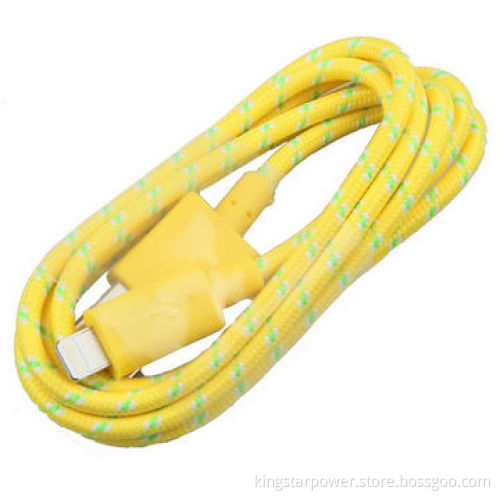 8 Pins USB Data Cable for iPad Mini 4, iPhone 5, 5C, 5S, iPod Touch 5, Flat Fabric Braided, iOS 7.1